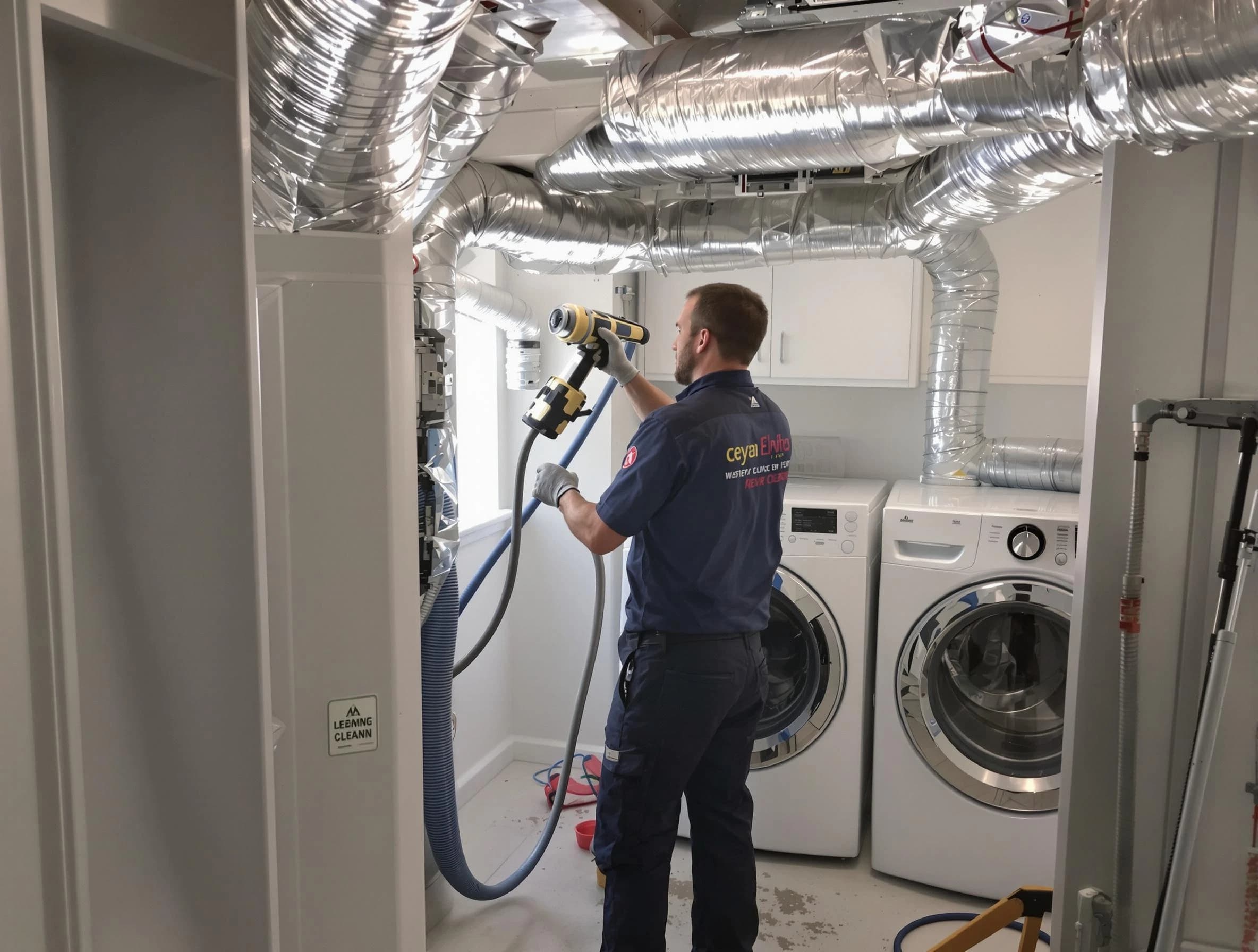 Brighton Dryer Vent Cleaning specialist using advanced equipment for thorough duct cleaning in Brighton