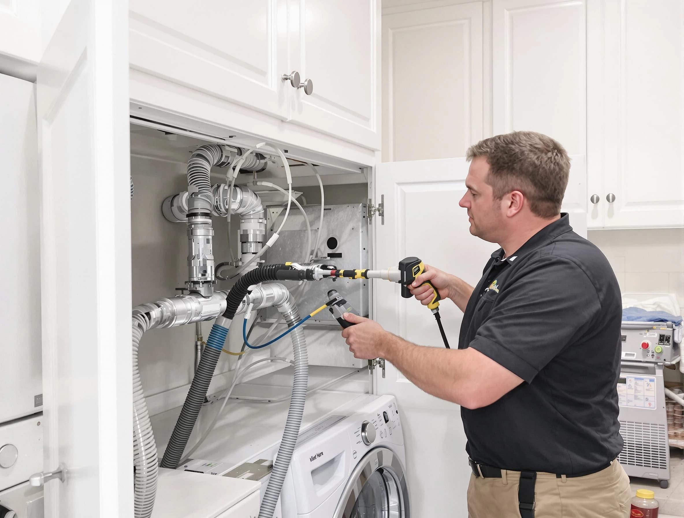 Brighton Dryer Vent Cleaning professional removing severe blockage from a clogged dryer vent in Brighton
